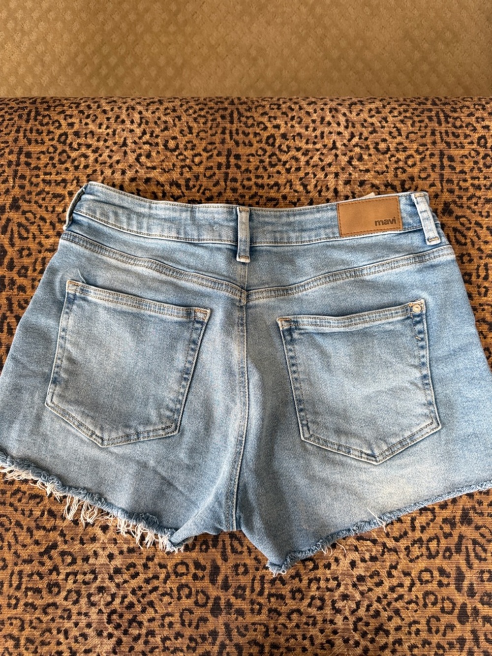 Mavi Light Wash Denim Cutoff Shorts